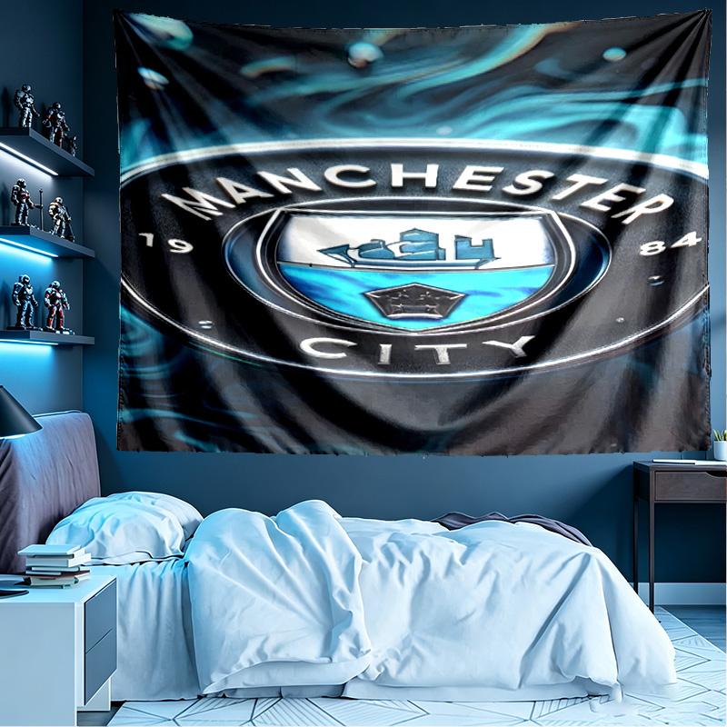 Football Team City FC Print Tapestry, Lightweight Wall Hanging, for Bedroom, Dorm, Living Room, Home Art Decor - Birthday Christmas Gift for Friends
