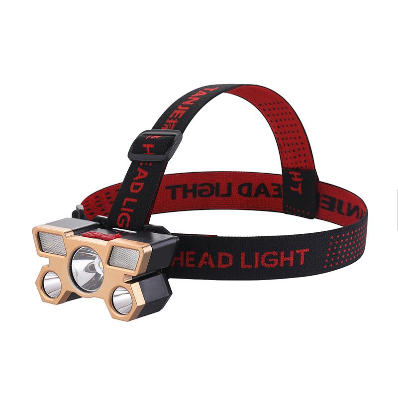 Built in Battery Rechargeable Strong Light Headlight Portable 5 LED Headlamp For Camping Adventure Fishing Head Flashlight