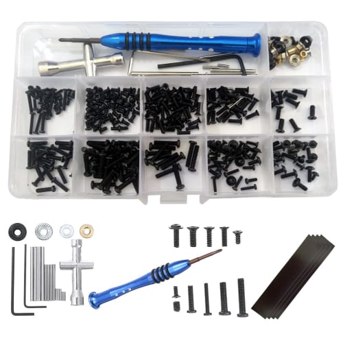 RC Screw Kit Repair Tool Box Hardware Fastener Replacement Bolt and Nut Set with Hex Wrench Swingarm Pin Screw Kit for Wltoys 1/14 Scale 144001 RC Car