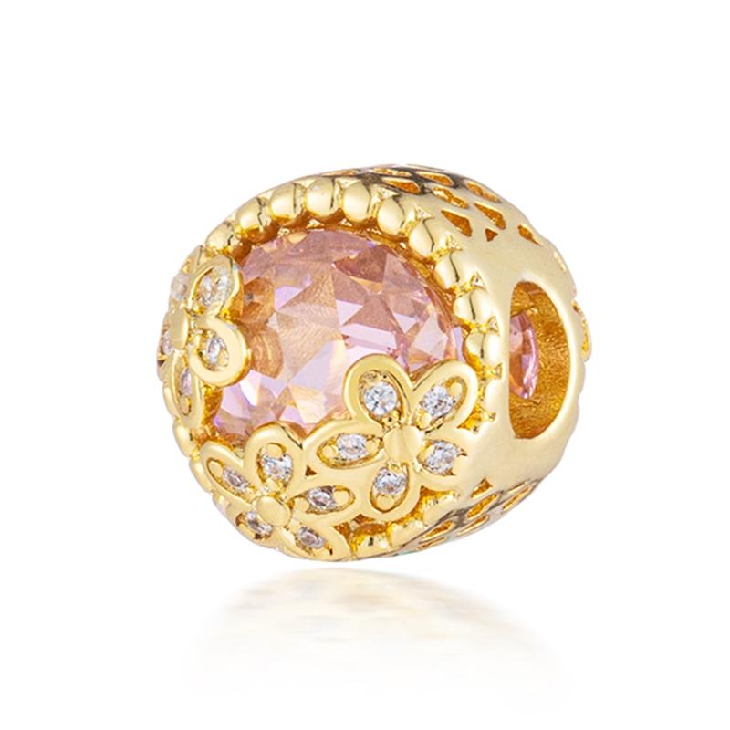 NOI Mărgele Rotunde Strălucitoare Placate cu Aur Clip Potrivite pentru Brățară Originală de Argint Bijuterii DIY Cadou Fundă Inimă Dublă Suspensă