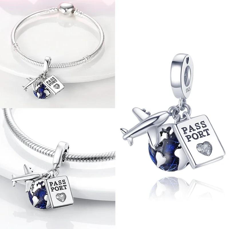 925 Silber Glühwürmchen Libelle Eule Anhänger Kleeblatt Herz Zirkon Farbperle für Original Armband Anhänger Schmuck