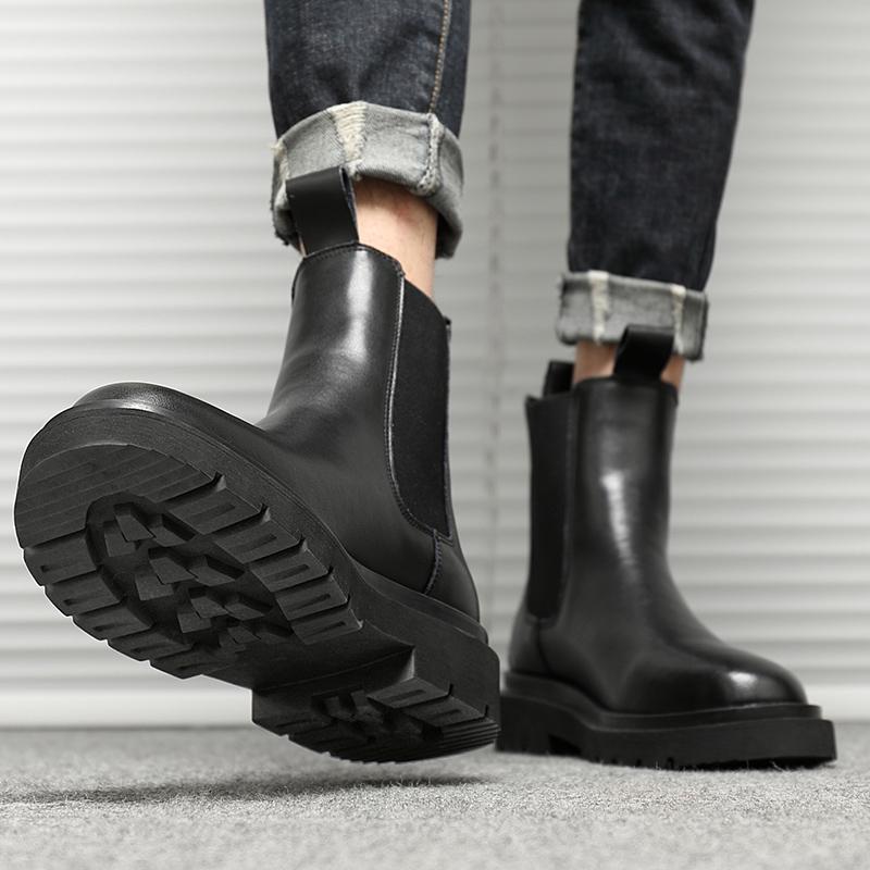 Fashion 2025 Autumn New Chelsea Boots for Men Black Boots Platform Shoes Fashion Ankle Boots Winter Slip on Men Shoes New Botines Mujer