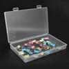 4pcs Flap Lid Transparent Plastic Box Transparent Storage Container  Office Supplies