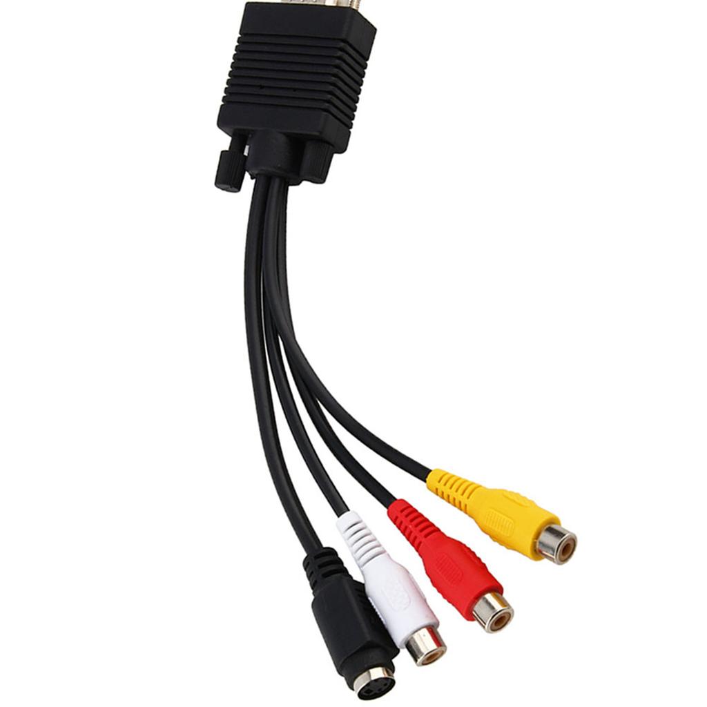 VGA SVGA to S Video 3 RCA AV TV Adapter Converter Connector Cable for PC Laptop