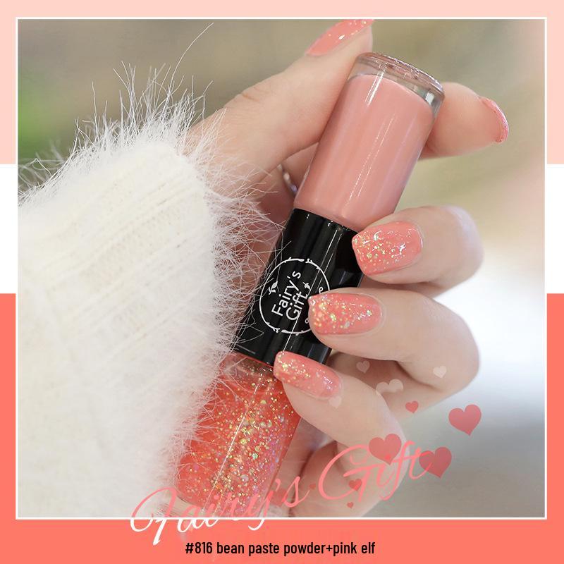 Two-Color Quick-Drying Nail Polish with Large Glitter