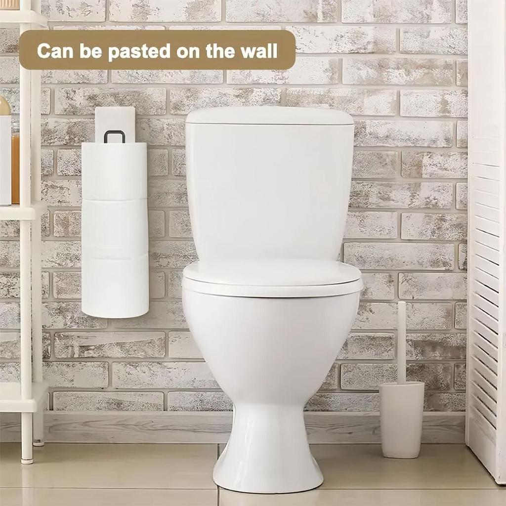 Toilet Paper Holder Wall Mount Toilet Paper Storage Holder Wall Mounted Iron Tissue Organizer No Drilling Iron Tissue Organizer