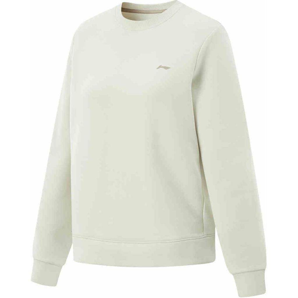 Li Ning Womens Training Series Casual Sports Logo Round Neck Sweatshirt Women sweatshirt Silver-Birch-Gray AWDV084-5