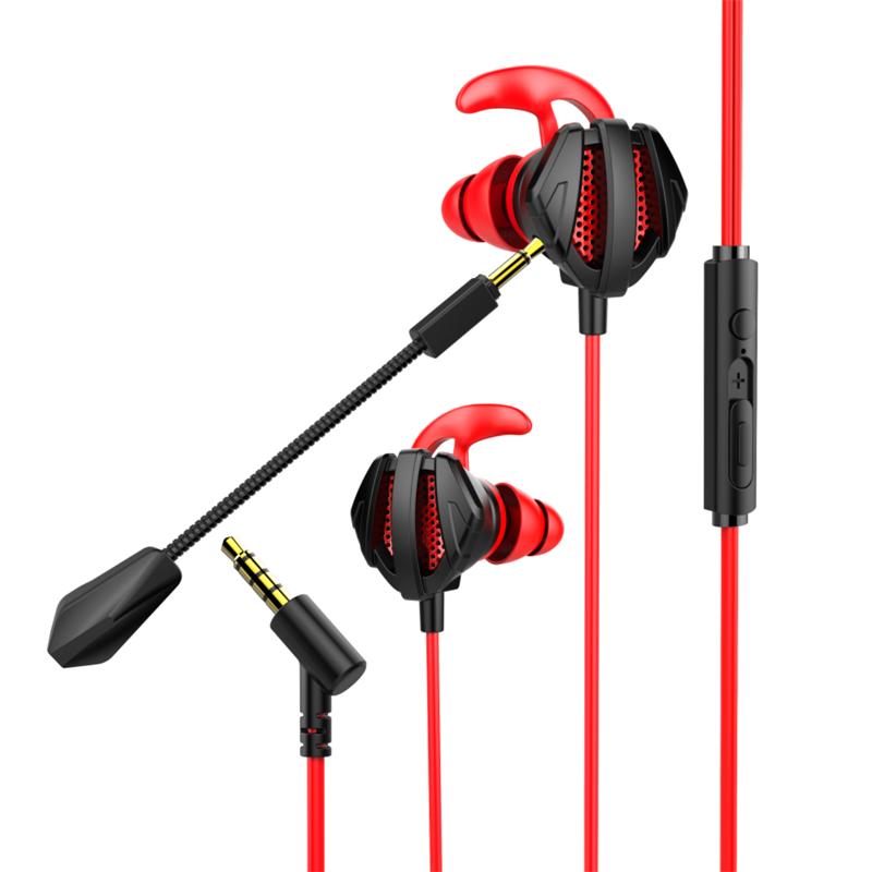 Portable Dynamic Noise Canceling In-Ear Wired Call Earphones Gaming Computer Earphone With Dual Mic