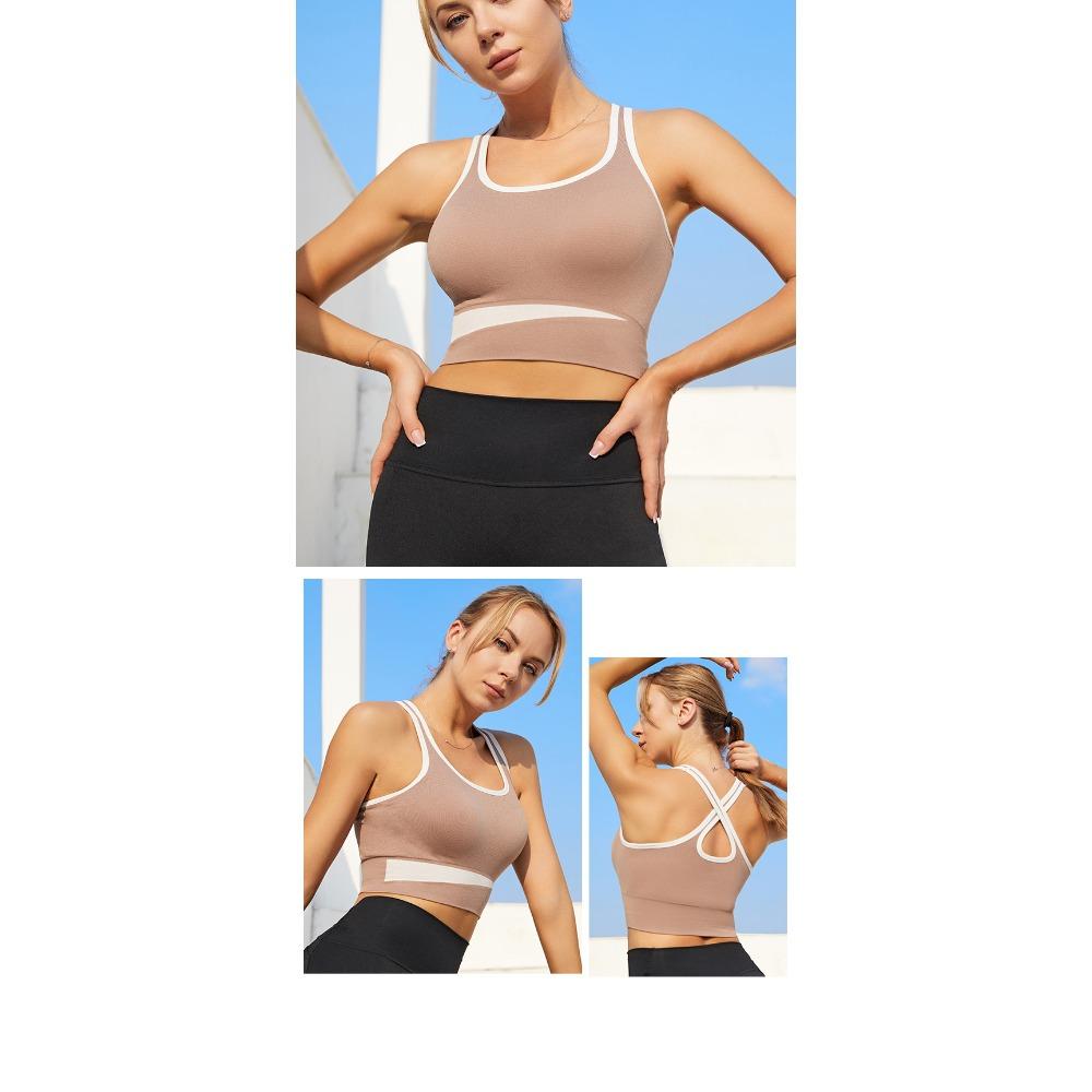 Color Bump Lauf-Sport-BH Fitness Stoßdämpfender Yoga-BH Crossback-Sport-BH Damen