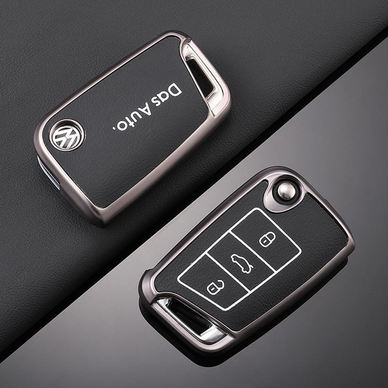 

Для VW ТПУ Кожаный Чехол-держатель для Брелока Автомобильного Ключа Оболочка Для VW Volkswagen Golf 7 MK7 Tiguan MK2 T-roc T-cross Авто Аксессуары