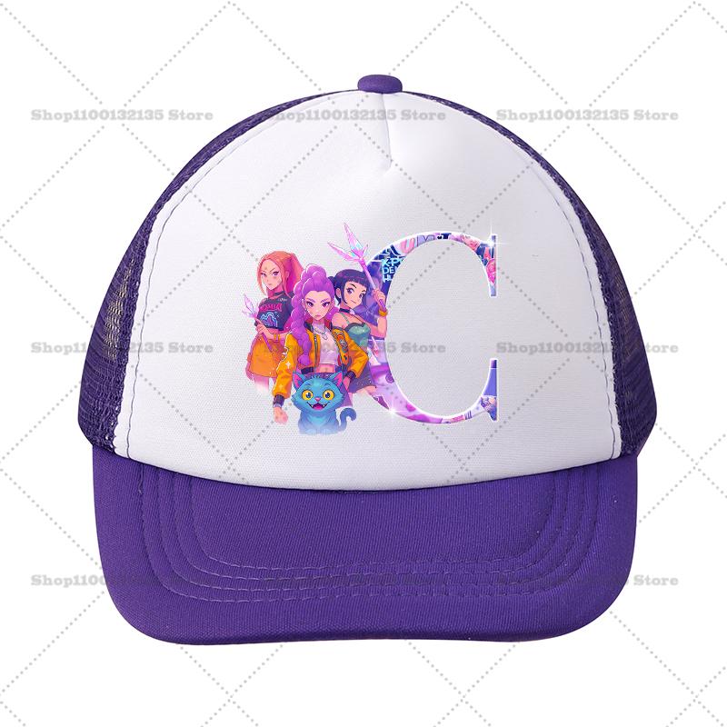 

Kpop Demon Hunters Girl Baseball Cap Kawaii Sun Hat Parent Child Couple Casual Outdoor Hats Peaked Birthday Gift 26letters Round Sensory Compression adult