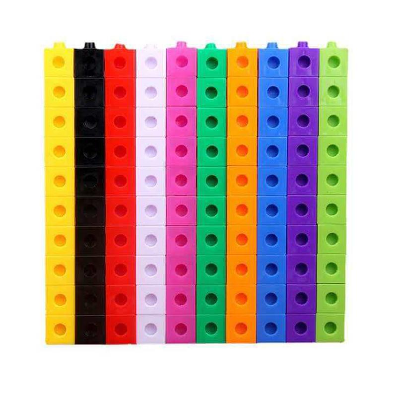 100Pcs Set Linking Cubes Math Manipulatives Kids Learning Counting Blocks Montessori Educational Brain Development Toys