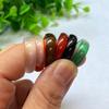 Girls  HipHop Party Wedding Agate Ring Vintage Colorful Round Natural Stone For Women Unisex Finger Rings Charms Jewelry