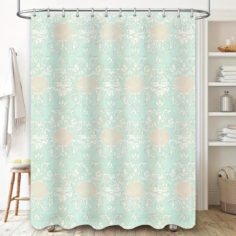 Vintage Pattern Shower Curtain Blue White Bath Decor Liner Home Decoration Waterproof Bathroom Accessories XH302759