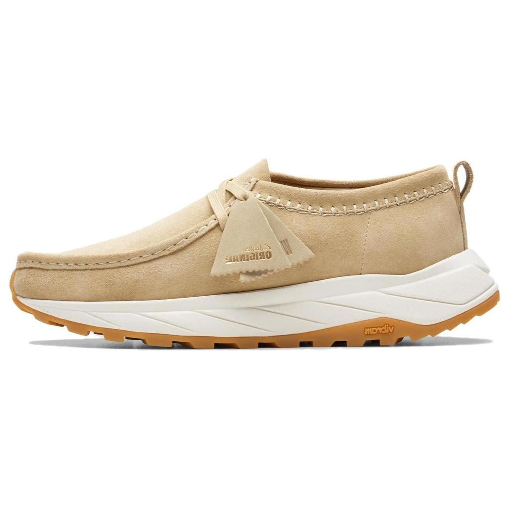 Clarks Walla Eden Lo Suede Round Toe Lace-Up Casual Shoes Men sneaker Beige 26176533