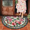 Door Mat Courtyard Flower Carpet Entrance Doormat Semi-circular Outdoor Entry Floor Mats Garden Decoration Rug