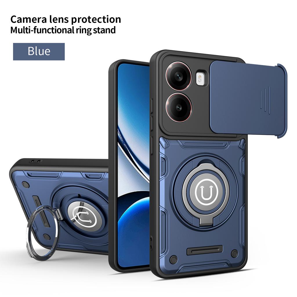 Slide lens protection Case For Poco X8 Pro Redmi Turbo 5 Rotate Magnetic Ring Holder Shockproof Hard Cover For POCO X8Pro Bumper