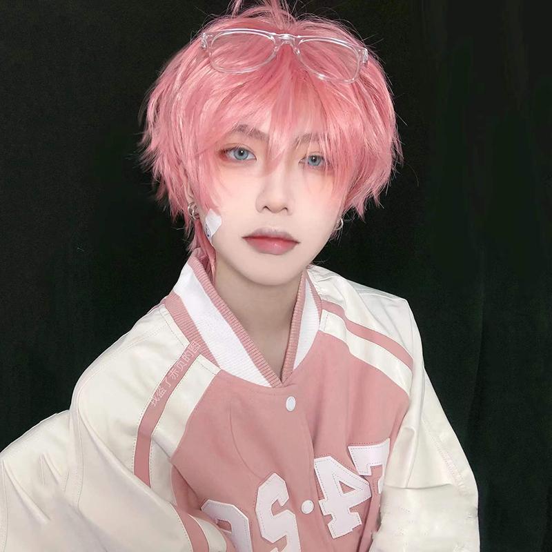 Men Anime Cosplay Wig Male Short Straight Costume Synthetic Hair Cause Wigs Heat Resistant Synthetic Scalp Hair