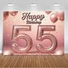 Sfondo per 55° Compleanno Forniture Palloncini Nero Oro 55 Anni Sfondo Decorazione Festa Scintillante Oggetti di Scena per Servizio Fotografico