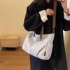Large Capacity Shoulder Bag for Women Zipper Versatile Ladies Pleated New