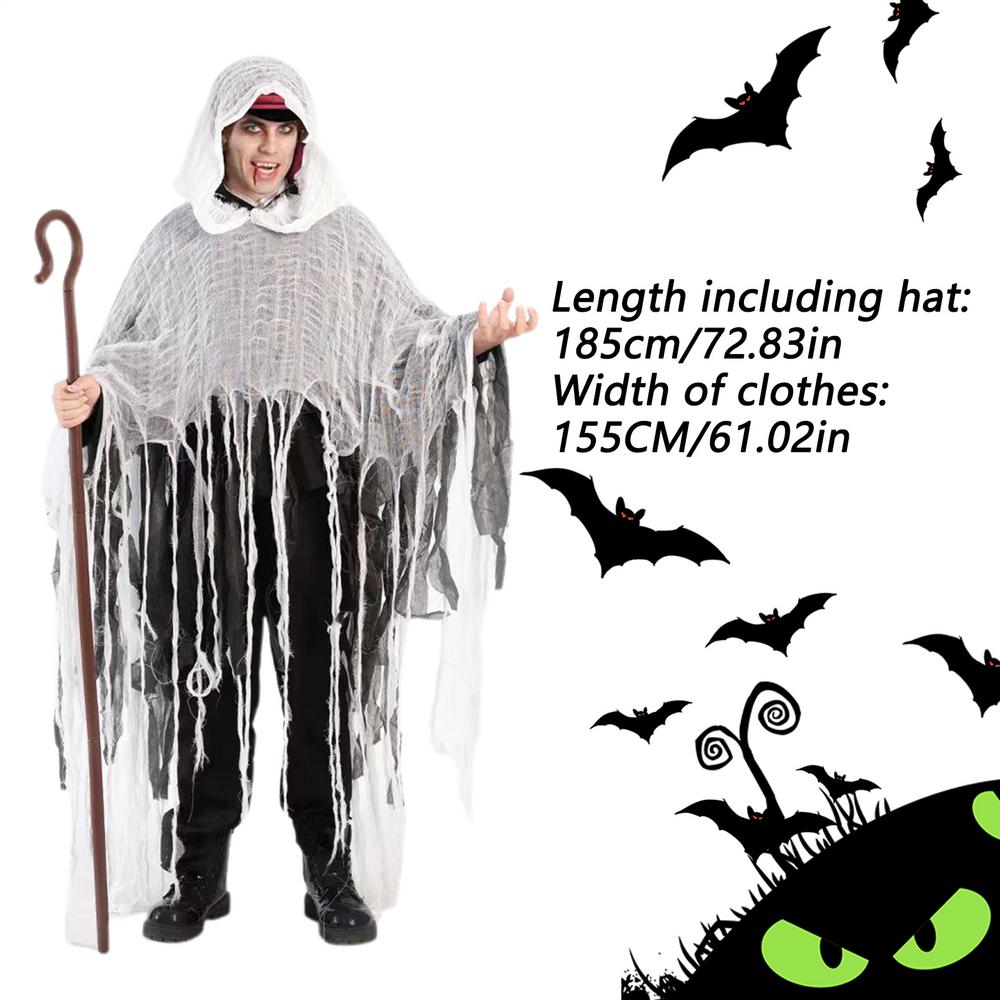 Halloween Cloak with Hood Haunted House Cosplay Cape Medieval Renaissance Halloween Hooded Cloak for Masquerade Gathering