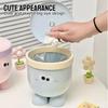 with Lid Garbage Bin Plastic Storage Box Cute Desktop Trash Can  Table & Office Desk