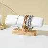 Solid Wood Bracelet Display Stand PU Leather Single Layer Watch Storage Rack Desktop Jewelry Display Stand Home