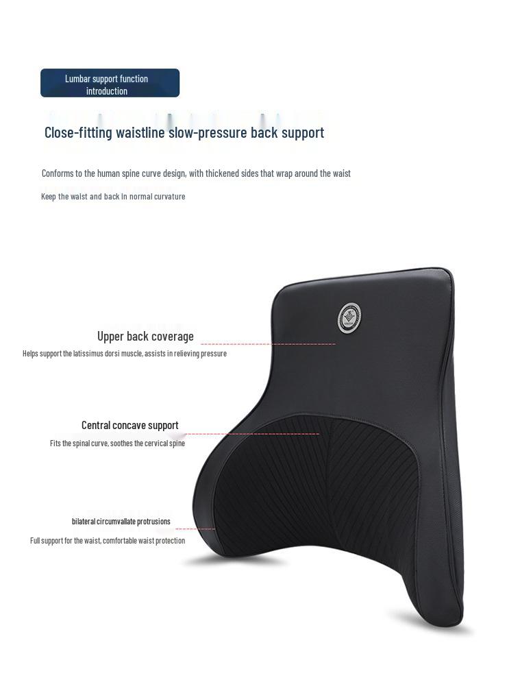 Memory Foam Car Headrest & Lumbar Support Pillow