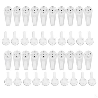 Pack of 40 Plastic Hard Hooks Photos Mirror Hanging Hangers
