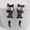 Earrings Cartoon Animal Shape Polymer Clay Handmade Ear Studs for Party