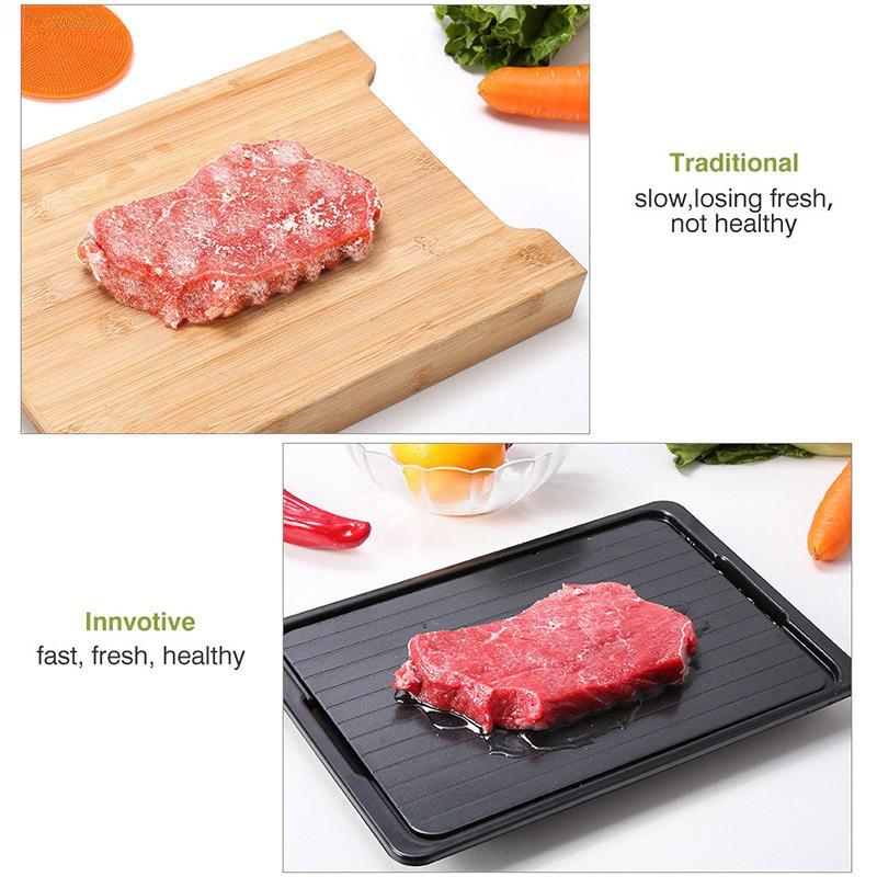Household Fast Defrosting Tray Aluminum Food Thawing Plate Board Kitchen Frozen Meat Defrost Tool