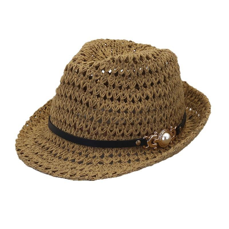 Nuovo cappello di paglia jazz versatile moda retrò intrecciato a mano traspirante da esterno per viaggi cappello di jeans