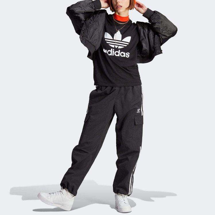 Adidas Originals Adicolor Classics Trefoil Logo Print Short Sleeve T-Shirt Women Tops Black IK4035