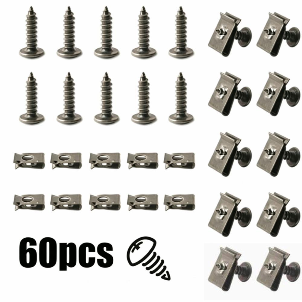 20/40/60Pcs Anti Rust U-Type Fastener Clips Iron Metal Screw Clips  Car Accessories