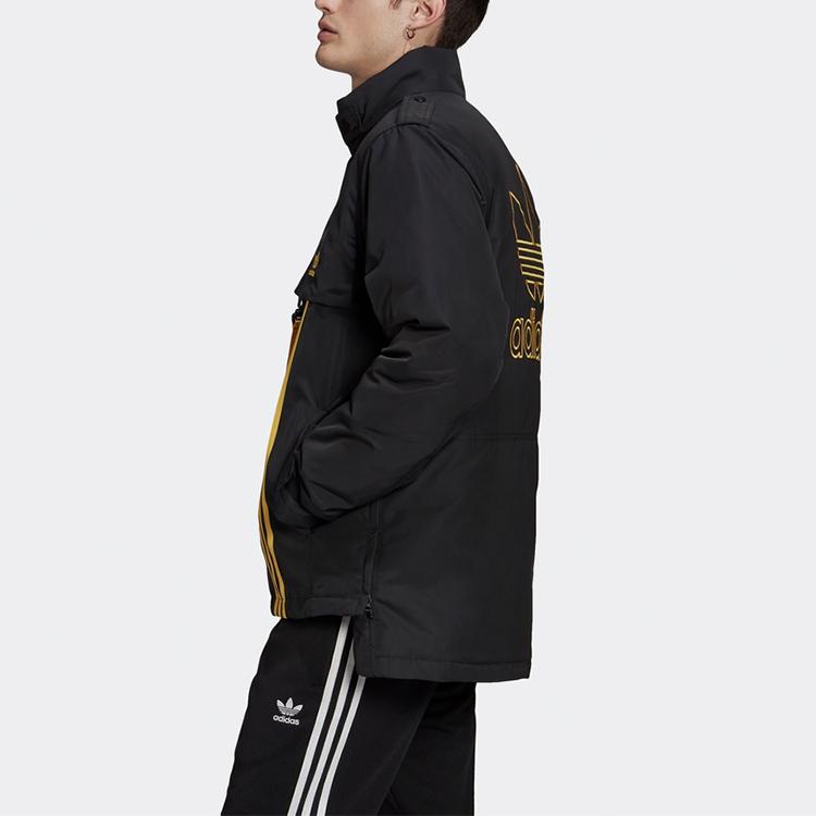 Adidas Originals Trefoil Utility Down Jacket With Windproof Stand Collar Men Outerwear Black GJ6738