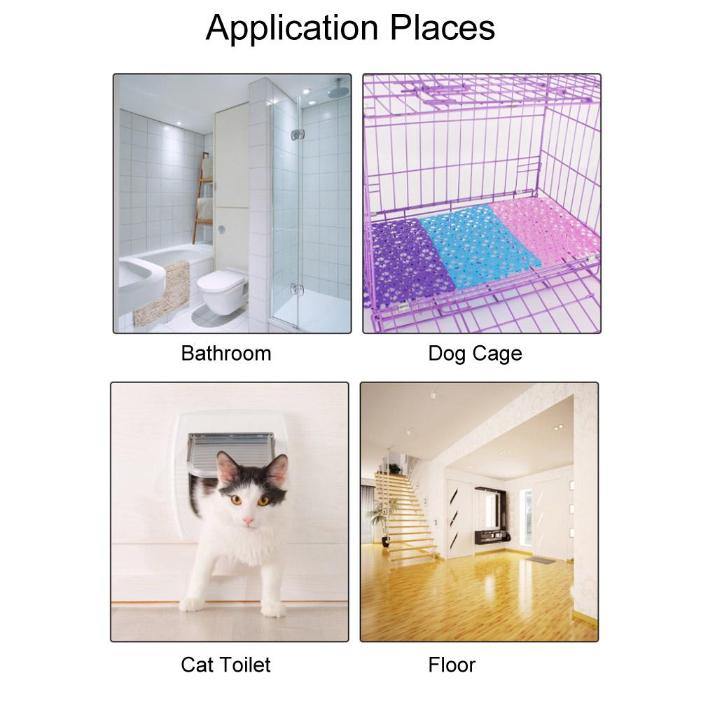 Dog Cat Pet Mat Plastic Spliced Hollow Anti Slip Pads for Pet Cage Mat Bathroom Floor (Blue)