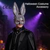 Festival Performance Props Disco Mirror Rhinestone Rabbit Mask, Sparkly Glitter Bunny Face Mask Cute Cosplay Ears for Halloween Party, Shiny