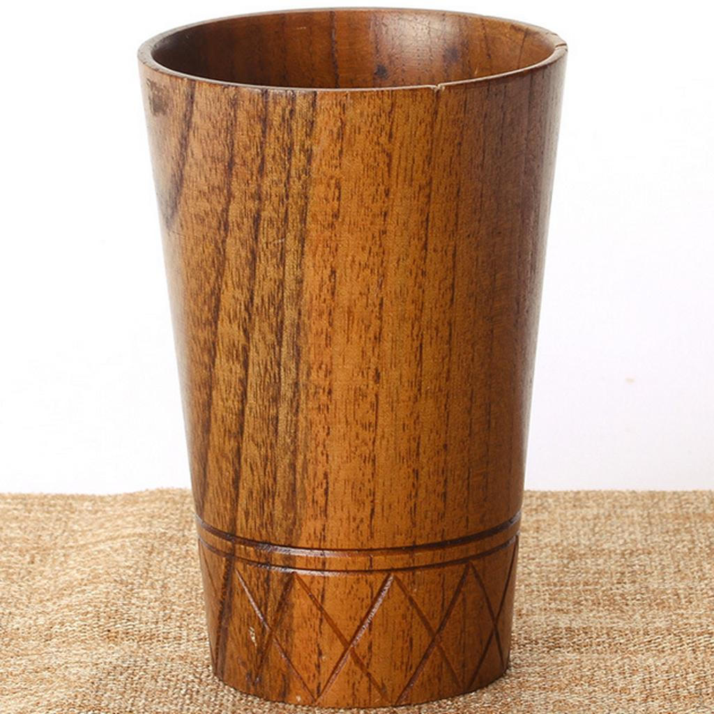 Wooden Cup Handmade coffee and tea Beer Juice Milk Mug Drink 7.8cmx11.5cm
