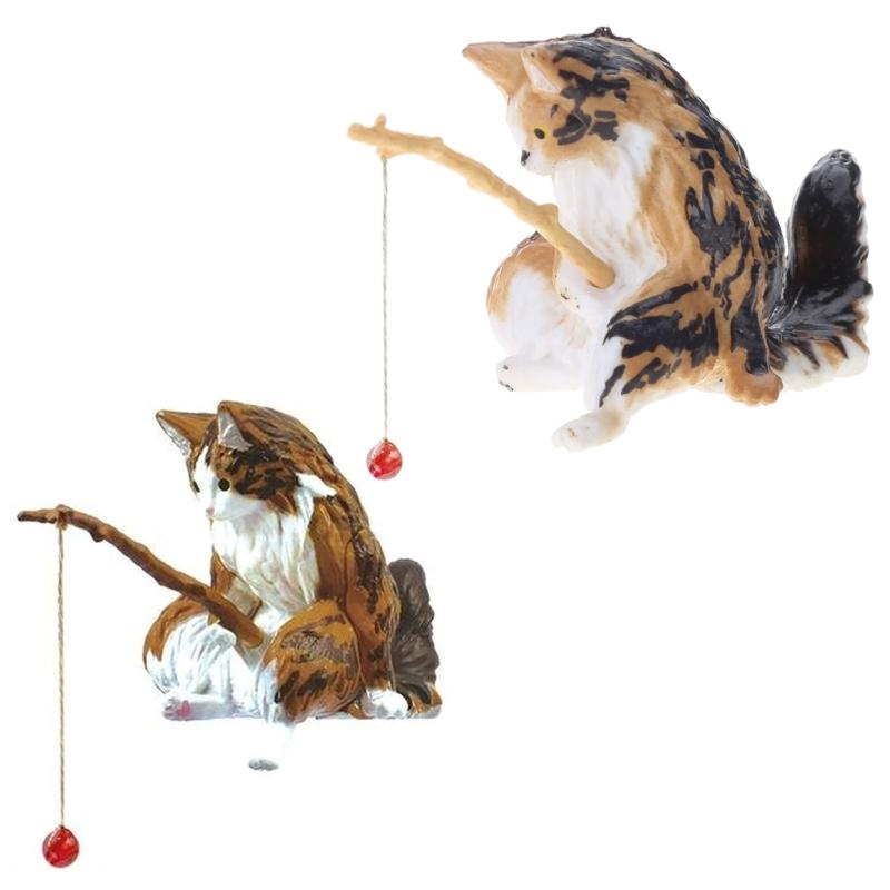 Ornamenti Pesce Gatto Pesca Pesce Paesaggistica Statua Cartone Animato Mini Statuetta in Resina