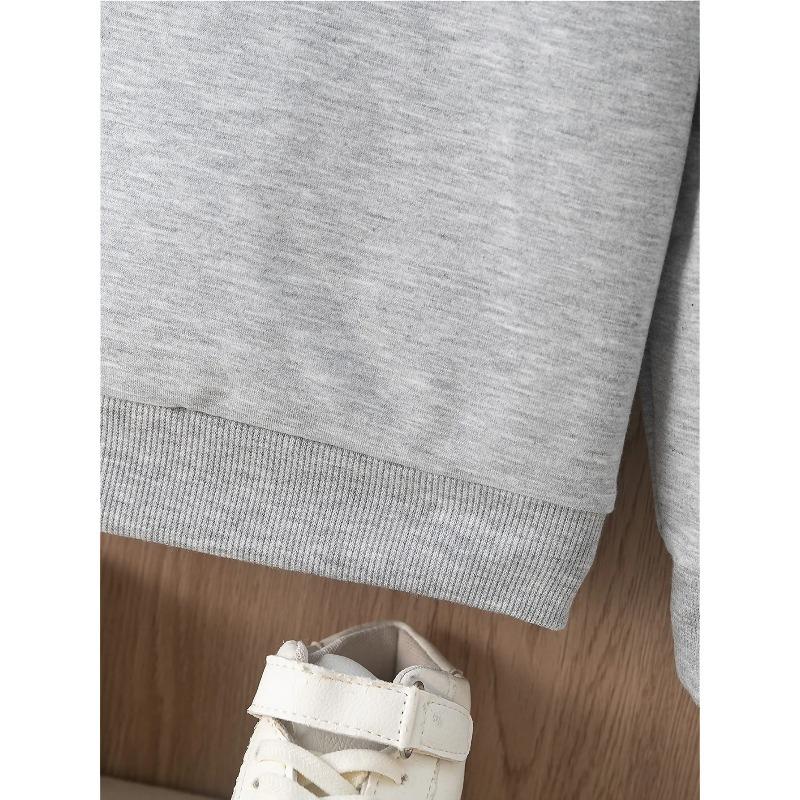 European sizes Halloween Boys Graphic Crewneck Sweatshirt Cute Beanie Glasses Print Long Sleeve Pullover Funny Bruh Text Top Kids Fall Gift