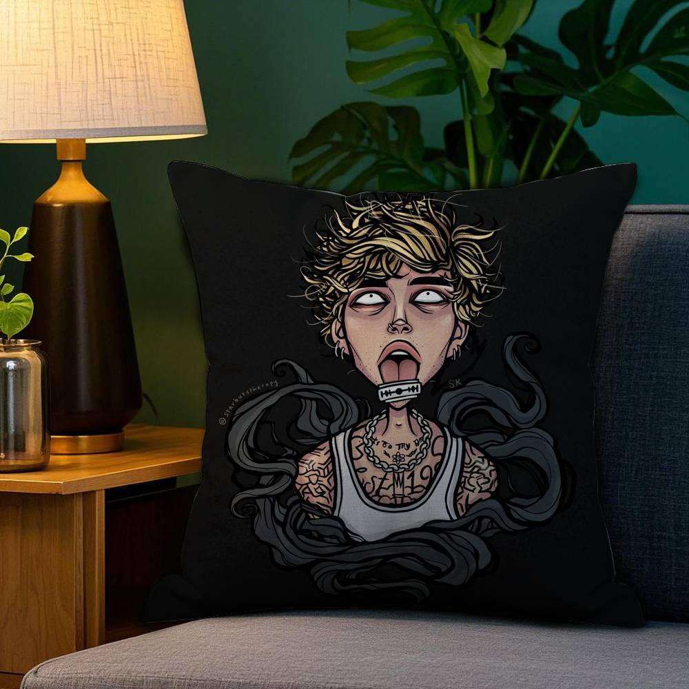 M-Maskingevär K-Kelly Örngott Plyschtyg Mjukt Dubbelsidigt Tryck Soffakuddfodral Prydnadskuddfodral