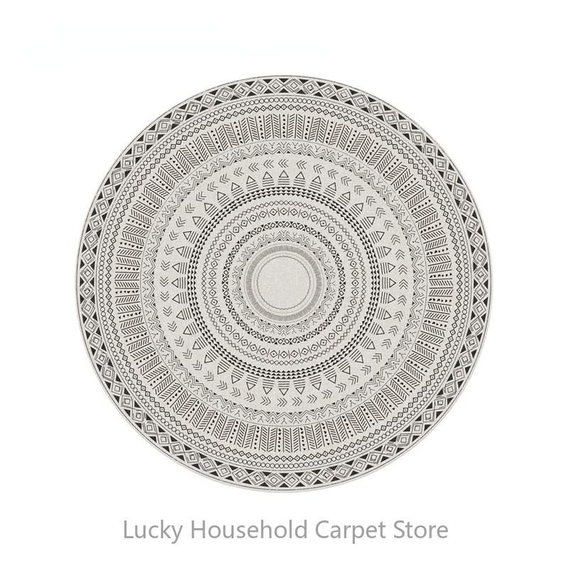 Morocco Round Carpet Lounge Chair Area Rug Soft Non-slip Light Color Living Room Decoration Carpets Washable Cloakroom Floor Mat
