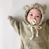 Cuddly Bear Ear Dull Casual Fashionable Babies [Key Shop] (80, Green) Romper, Green, Brown, Cute, Cotton, Newborn, Baby, Kids, Wear, Wear, Spring,