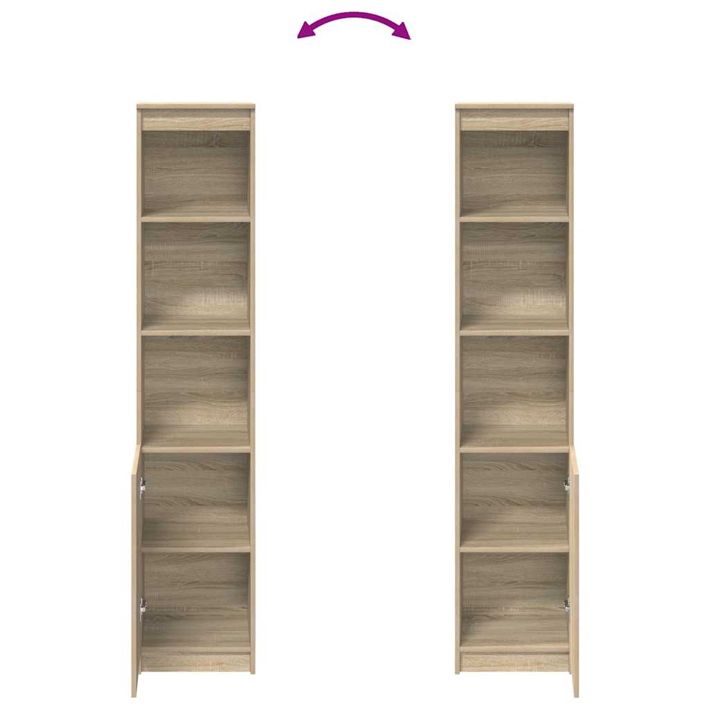 Highboard In Sonoma Oak Finish 37.5 X 35 X 180 Cm Particle Board