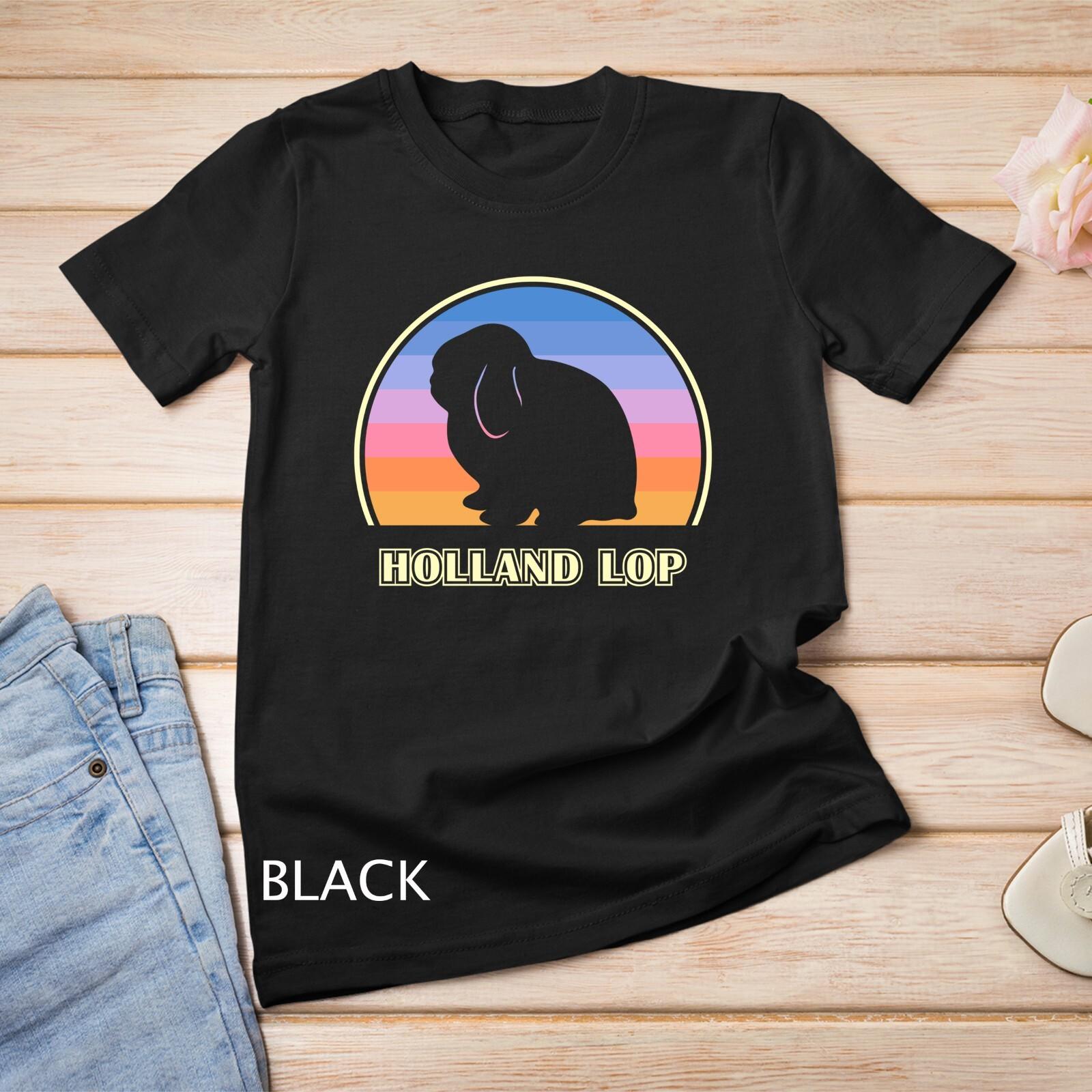 Holland Lop Rabbit Vintage Sunset Rabbit Unisex T-Shirt Mens Womens Tees Top 3XL