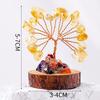 Natural Crystal Chips Tree Handmade With Copper Wire Wood Stump Base Money Tree Of Life Ornament Home Office Decor