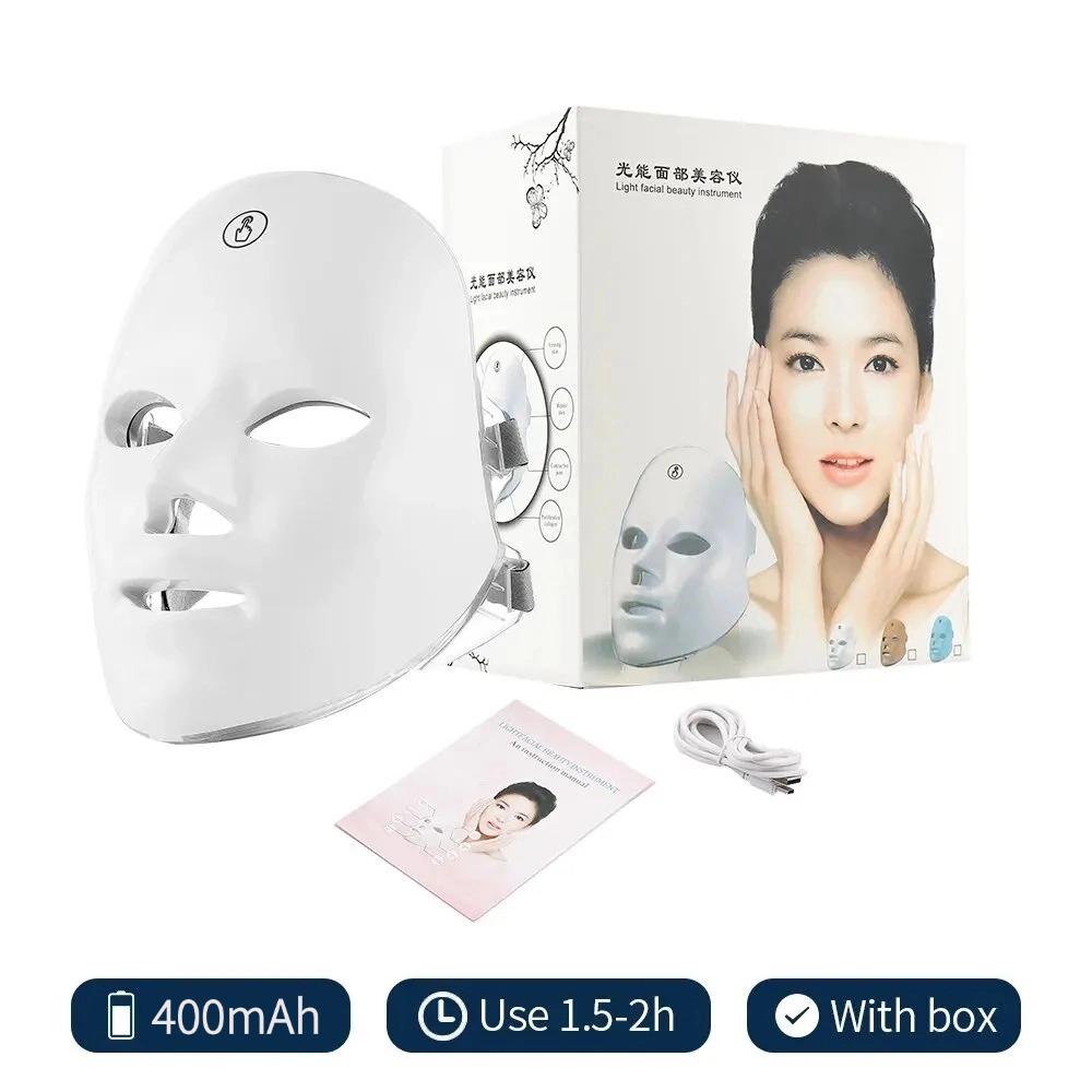 7 Colors Led Facial Mask Beauty Machine Spectrometer Light Photon Rejuvenation Therapy Acne Wrinkle Korean Home Removal Beauty Skin Care