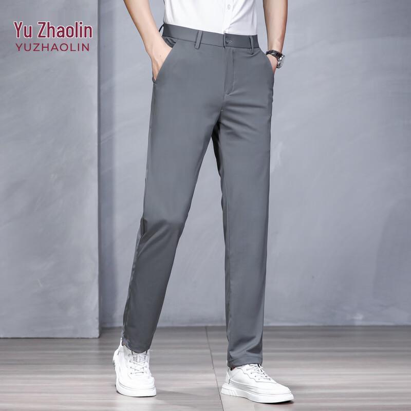 YUZHAOLIN Men s Summer Breathable Straight-Leg Casual Pants 32 серый
