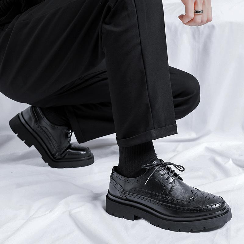 British Style Platform Casual Shoes 2024 New Comfortable Casual Shoes Classic Business Oxford Shoes All-match Brogue Male Shoes