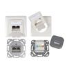 Flush-mount Socket - EFB ELEKTRONIK - RJ-45 X 2 - White RAL 9010 - Indoor - Plastic